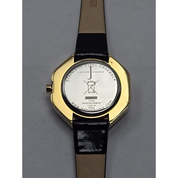 Jasper Conran Ladies Quartz Watch New Battery Faceted Octagon Glass Gold Tone - Picture 11 of 11